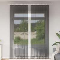 vidaXL Cortinas de gasa con bolsillos para varillas 2 uds. en color Blanco/Rosa/Rosa claro y más | protección solar decorativa para ventanas hogar oficina dormitorio fácil de instalar - details 4