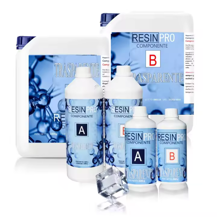 RESIN PRO - Resina Epoxi Transparente 800 Gr - No Tóxica - Ideal para Obras de Arte, Joyería, Artesanía y Bricolaje - Efecto Agua - 1