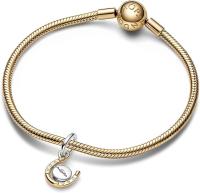 Moments Charms - Corazón de Plata de ley y Chapado en oro Rosa de 14 Quilates-Colgante de hercadura - details 1