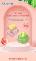Interruptores Mecánicos Outemu Silent Peach V3 Lubed Silent Lemon V3 Para Teclado Lineal Tactile 5Pin Hot Swap PA66 Pre Lubed POM - details 1