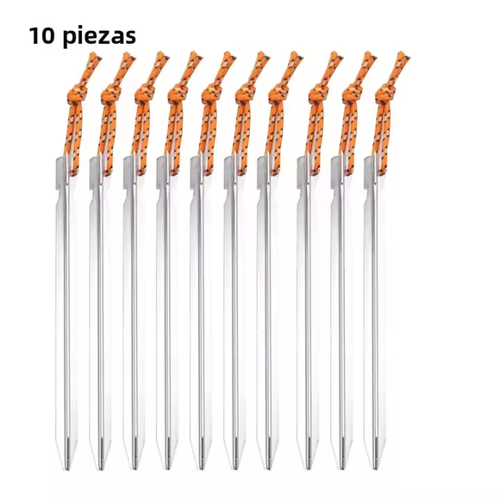 Piquetes De Tenda De Aluminio 18cm Con Cuerda Reflectante Para Acampar Y Senderismo Accesorios De Tenda Para Exteriores - 1