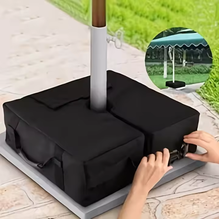 Bolsa De Peso Para Paraguas De Jardín 1Pc Base De Paraguas Cuadrada Impermeable Con Abertura Lateral Para Soporte De Paraguas Al Aire Libre - 1