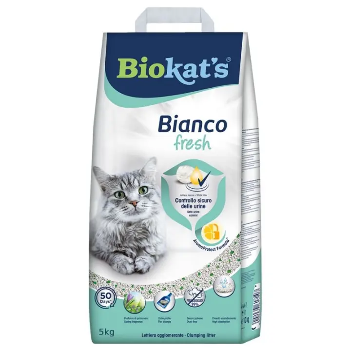 Arena para Gatos Biokat's Bianco Fresh, Arena Aglomerante 5kg - 1