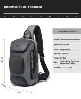 BANGE Bolso Transversal Antirrobo Para Hombres Bolsa De Hombro Mensajero Impermeable Bolsa De Pecho Para Viajes Cortos - details 10