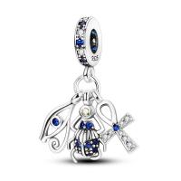 Encantos 925 De Ojos Malos Azules Plata Sol Estrella Cerdo Dinosaurio Flor Para Joyería DIY De Aniversario Para Mujeres - details 24