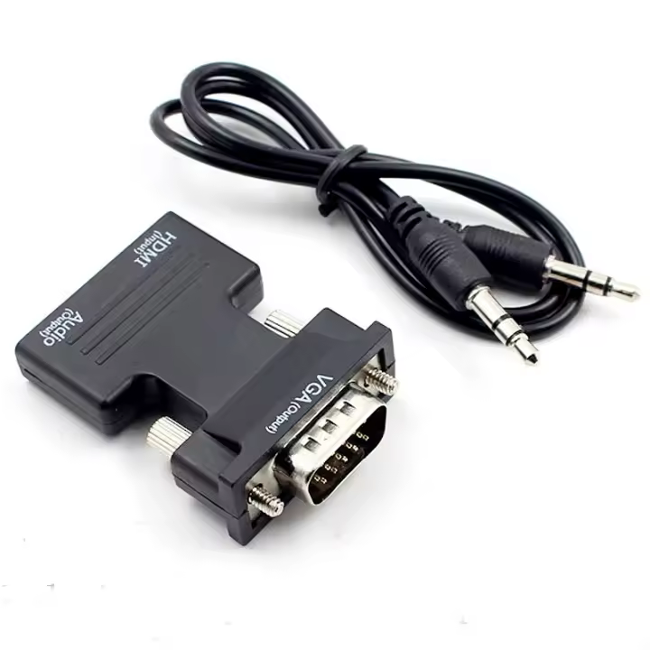 Adaptador MUCAI HDMI-Femenino a VGA-Macho Con Cable De Audio 3.5mm Salida De Video 1080P FHD Para PC Laptop TV Box Monitor - 1