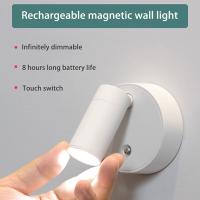 Lámpara De Pared LED Recargable Con Control Remoto Y Rotación 360° Para Dormitorio Oficina Sala De Estar Luz De Pared Inteligente Moderna - details 4