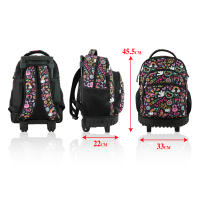 Mochila con ruedas de gran capacidad, silenciosa y linda para estudiantes de primaria. - details 1