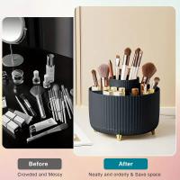 Organizador De Maquillaje 360 Grados Grande Portátil Para Labiales Cepillos Y Bolígrafos Material Plástico De Alta Capacidad - details 2