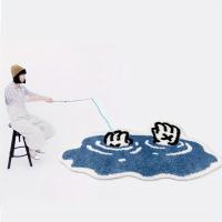 Alfombra de terciopelo moderna y creativa de forma irregular, alfombra interior antideslizante solo lavado a mano, alfombra que no se desprende - details 1