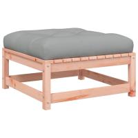 vidaXL Taburete de jardín con cojín madera maciza de abeto de Douglas Natural y negro, Natural y girs, Marrón pino Conjunto Terraza Muebles Jardín Exterior Juego de Muebles de jardín Mueble Jardín Exterior Muebles de Salon Exterior - details 0