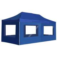 vidaXL Carpa Plegable Profesional con Paredes Aluminio 6x3 m Terraza Casa Color Azul,  Antracita,  Blanco y mas - details 0