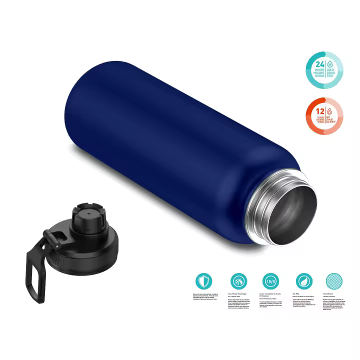 Botella Termo de Maple Inoxidable 1 Litro Deportiva (10 Colores) - Botella de Agua Térmica Reutilizable | Sin BPA | Mantiene 24H Frio / 12H Caliente | Termo y Hermética - Doble Pantalla a Prueba de Fugas (YD550 YD1000 999 1199) - 1
