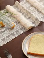 Bandera De Mesa Colgante De Gladiolus Beige Estilo Campestre Decoración Para Comedor Antideslizante Y Bonita Hecha De Poliéster 100% - details 3