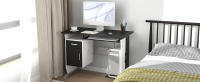 Mesa de Ordenador 100x52x75cm Escritorio de Oficina Mesa de PC Mesa con Armario y Teclado para Hogar Escuela y Oficina Mobiliario Negro y Plata - details 7