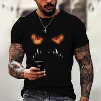 Camiseta Oversize Para Hombre Con Gráfico De Diablo Estilo Gótico Streetwear Cuello Redondo Manga Corta Verano Top Casual - details 4