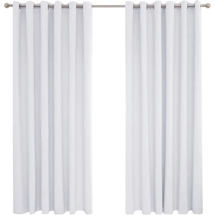 Cortinas opacas modernas, juego de 2 piezas, para dormitorio y salón, con aislamiento térmico y reducción de ruido, con certificación ecológica, 140 x 225 cm - Gris perla - 1