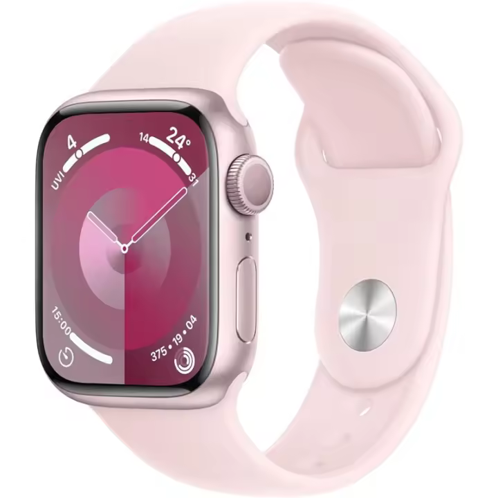 Apple Watch Series 9 GPS 41 mm Ca aleación de aluminio con correa deportiva rosa claro S/M - 1