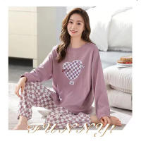 Conjunto De Pijamas Para Mujer Con Dibujos Animados Camiseta De Manga Larga Y Pantalones Dos Piezas Pijama De Noche Estilo Básico Talla Grande Para Otoño Y Primavera MOV - details 13