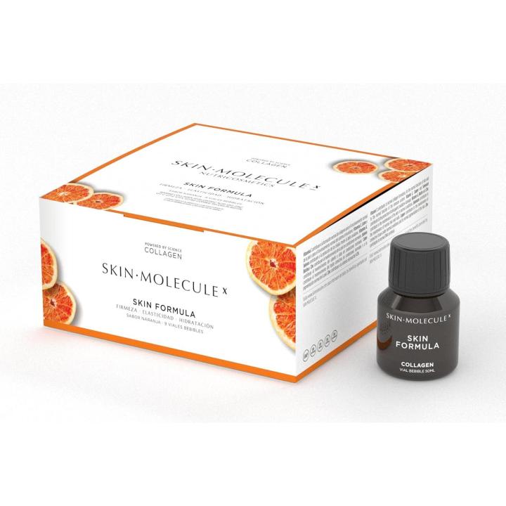 SKIN MOLECULEX Suplemento de Colágeno Hidrolizado con Vitaminas y Minerales - Rejuvenece e Hidrata la Piel, Fortalece Uñas y Cabello (Sabor Naranja)