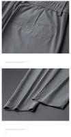 Pantalones Casuales Para Hombre Verano Delgados Elásticos Cintura Media Negro Gris Azul Estilo Clásico Coreano Formal Con Bolsillos - details 13