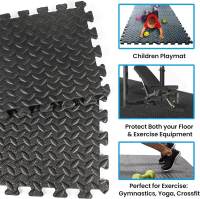 Fitness Puzzle para Suelos de Gimnasio 1.2cm/2cm  18/28/8PCS Set de Protección Goma Espuma Losas Caucho para Máquinas de Deporte, Alfombrilla Protector Expandible Tatami Tapiz Alfombra Colchonetas Pesas Gym - details 2
