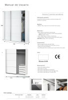 HOGARDECORA  Armario Dormitorio con 4 cajones Ropero Armo 2 Puertas correderas Color Blanco - details 0