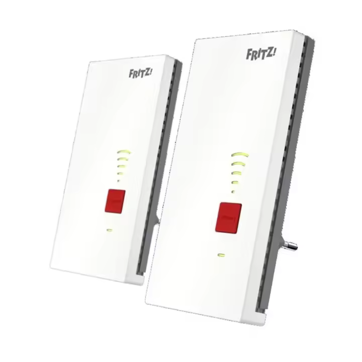 Repartidor Red Electrica PLC Transferencia Hasta 6,5 Gbps Wi?Fi 7 (IEEE 802.11BE); compatible con IEEE 802.11a/g/n/ac/ax; bandas 2,4 GHz y 5 GHz Fritz 20003138  | Wifi, Blanco - 1
