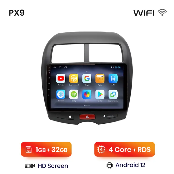 AWESAFE inalámbrico CarPlay Android Auto Radio para Mitsubishi ASX 1 2010 2011 2012 2013 2014 2015 2016 coche reproductor multimedia GPS 2 din autoradio volante controles RDS Bluetooth - 1