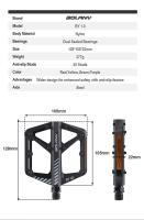 Pedal De Bicicleta BOLANY De Nylon Antideslizante Impermeable Y a Prueba De Polvo Para Montaña Doble Soporte Accesorios De MTB - details 1