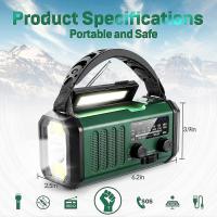 Solar Power Emergency Hand Crank Radio AM FM Weather Radio, SOS, 3 Modes ,Reading Lamp - details 3