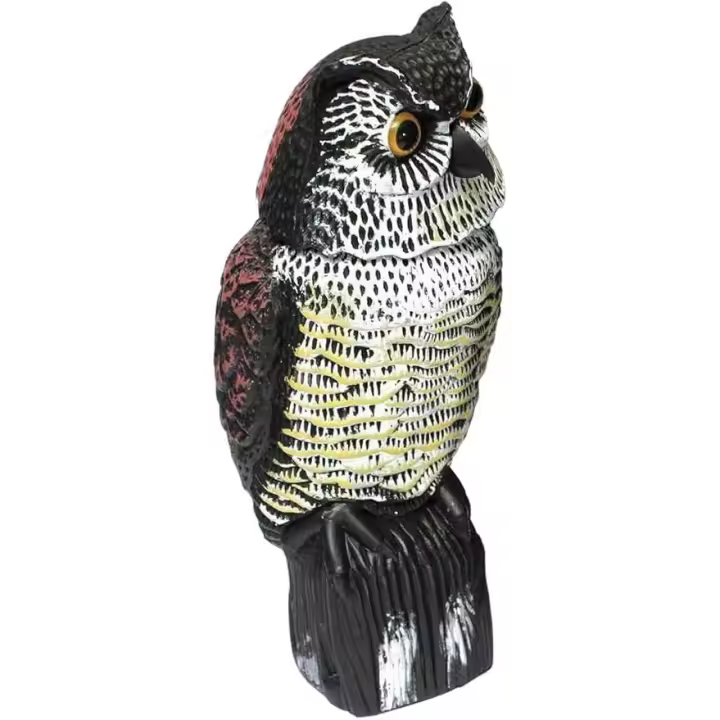 Búho Espantapájaros, Gira la Cabeza con el Viento, No necesita Pilas, Marrón - 1