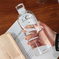 Botella De Agua Deportiva De Vidrio Transparente 500ML 750ML Con Marca De Tiempo Para Viajes Y Actividades Al Aire Libre Adecuada Para Jugos Y Leche - details 3