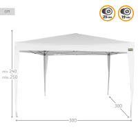 Cenador plegable y ajustable en altura 300x300x240/250 cm blanco Aktive - details 3