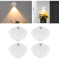 Luz nocturna con sensor de movimiento LED, 3 colores, luz nocturna LED automática, luz de pared LED recargable a batería para dormitorio, cocina, escaleras, garaje (paquete de 4) - details 0