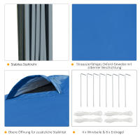Gazebo Aximadamente 3x3m, Impermeable Estable Resistente al Frío Pop-up Gazebo plegable, Protección UV, Tienda de Fiesta plegable, Tienda de Jardín with Bolsa, gazebo de Jardín para Jardín de Camping, azul - details 1