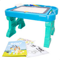 Bluey - Mesa infantil Bluey con pizarra para escribir y borrar, dibujos, Incluye rotuladores para colorear, Mesa de dibujo, Pupitres infantiles, Regalo para niños 3 años - details 0