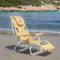 Flamingueo Silla Playa Plegable Reclinable 5 Posiciones Agujero Cabeza y Brazos Reposapiés 3 Posicones Asas Mochila Bolsillo Insulado y Posavasos Aluminio y Poliéster 67,3 x 72,2 x 101,3 cm - details 3