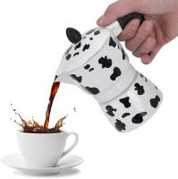 150ML Estampado de vaca Cafetera espresso Hervidor 3 tazas Cafetera espresso Hervidor italiano para uso en cafetería casera (3 cups of cow color 150ML) - details 1