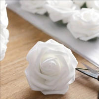 25pcs/Lote Rosa Artificial De PE De Alta Calidad Con Tallo Para Decoración De Boda Fiesta Cumpleaños Scrapbook Supplies - details 4