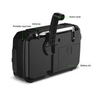 Radio de emergencia de 2500mAh, dispositivo Solar con manivela, para supervivencia al aire libre, escalada, senderismo, carga USB, Banco de energía，Prevención de desastres Previsión meteorológica Radio de emergencia - details 5