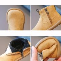 Botas De Niños Y Niñas Para Otoño Invierno Antideslizantes De Cuero Suave Con Plush Abajo Botines Casuales Para Niños - details 15