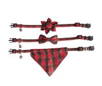 Accesorios Para Mascotas Serie Navidad Collar De Navidad Con Nudo Flor Triangular Para Gatos Y Perros Añade Un Ambiente Festivo - details 0