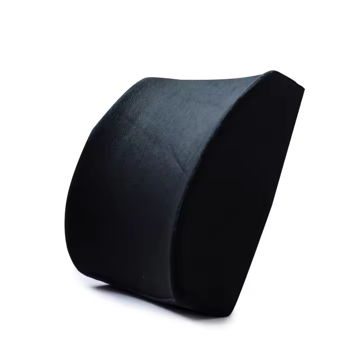 Almohada De Soporte Lumbar Para Silla De Oficina Y Coche Cojín De Espalda Multifuncional De Tela De Velours Relleno De Espuma De Memoria - 1