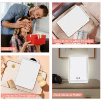 Espejo De Maquillaje LED Con Luz Dimmer Espejo Cosmético Plegable Para Viajes Y Trabajo Al Aire Libre Espejo Portátil De Vestíbulo - details 8