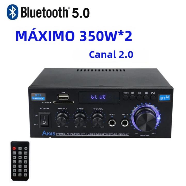 Amplificador De Audio Bluetooth HiFi AK45 Canales 2.0 Potencia Máxima 350W*2 Para Hogar Y Automóvil Compatible Con Altavoces