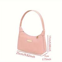 Nueva Bolso De Hombro Moda Dulce Y Elegante En Color Sólido Con Patrón De Lichi Bolso Versátil Coreano Para Mujer - details 2