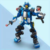 Juguete De Construcción De 6 En 1 Robot De Policía Bloques De Vehículo Modelo Regalo De Cumpleaños Y Navidad Para Niños - details 4