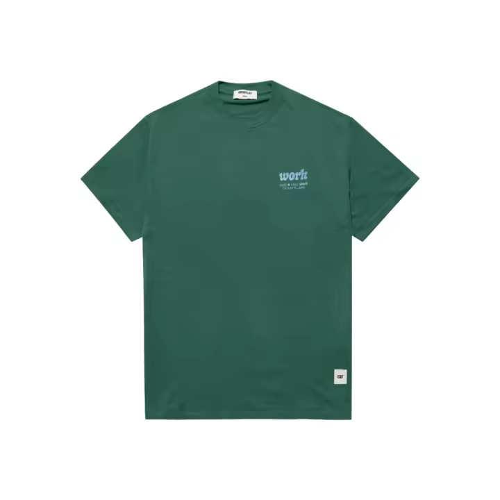 Camiseta Verde CAT Work Hunter Green - 1