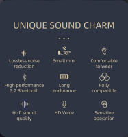 Auriculares Bluetooth 5.2 Inalámbricos Impermeables Con Micrófono Mini Hooks Para Oídos Estéreo HiFi Música Para Teléfono Auriculares Deportivos Con Cancelación De Ruido Activa - details 1
